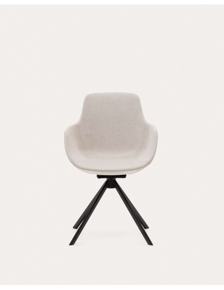 Silla giratoria Tissiana, chenilla beige - Kave Home; C0200007BF12
