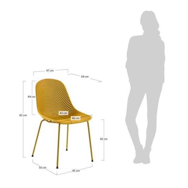 Silla exterior Quinby amarillo - Kave Home; CC1222S31 Silla exterior Quinby amarillo - Kave Home; CC1222S31