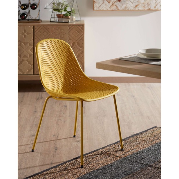 Silla exterior Quinby amarillo - Kave Home; CC1222S31 Silla exterior Quinby amarillo - Kave Home; CC1222S31