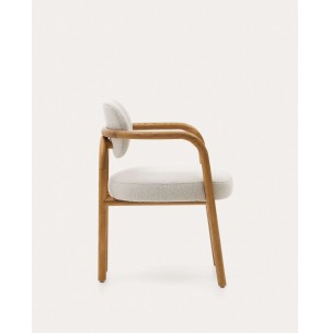 Silla Melqui beige, madera roble acabado natural - Kave Home; 100001JJ12 2
