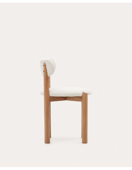 Silla Nebai borreguito blanco, roble natural FSC MIX Credit - Kave Home; C0100117TB05