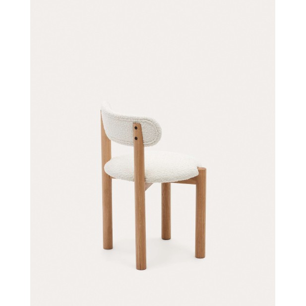 Silla Nebai borreguito blanco, roble natural FSC MIX Credit - Kave Home; C0100117TB05