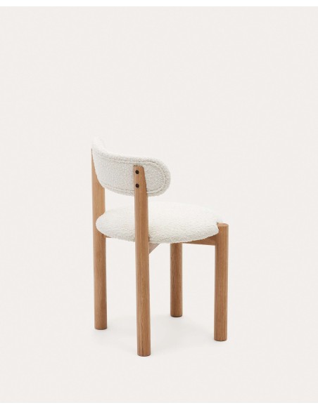Silla Nebai borreguito blanco, roble natural FSC MIX Credit - Kave Home; C0100117TB05