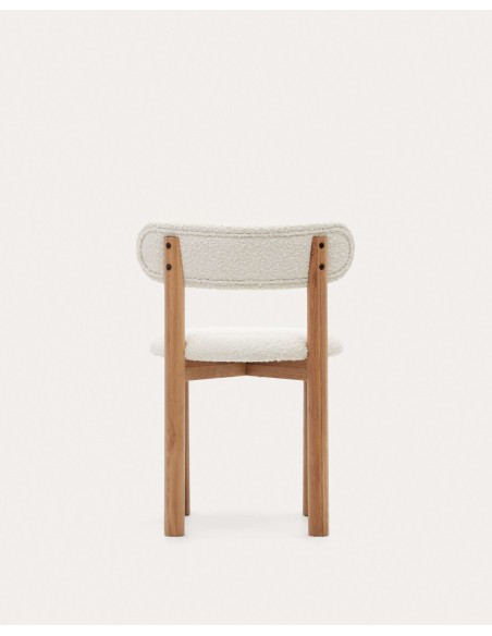 Silla Nebai borreguito blanco, roble natural FSC MIX Credit - Kave Home; C0100117TB05