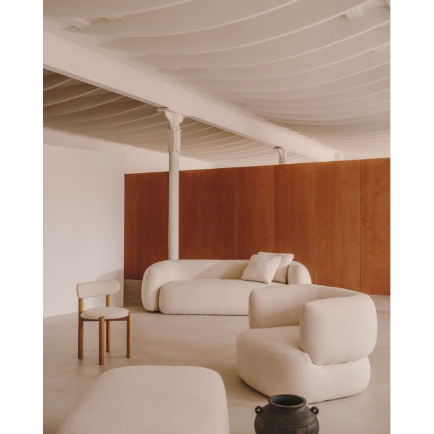 Silla Nebai borreguito blanco, roble natural FSC MIX Credit - Kave Home; C0100117TB05