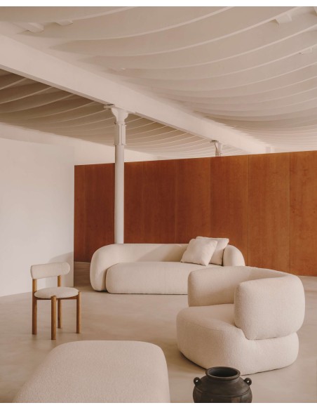 Silla Nebai borreguito blanco, roble natural FSC MIX Credit - Kave Home; C0100117TB05