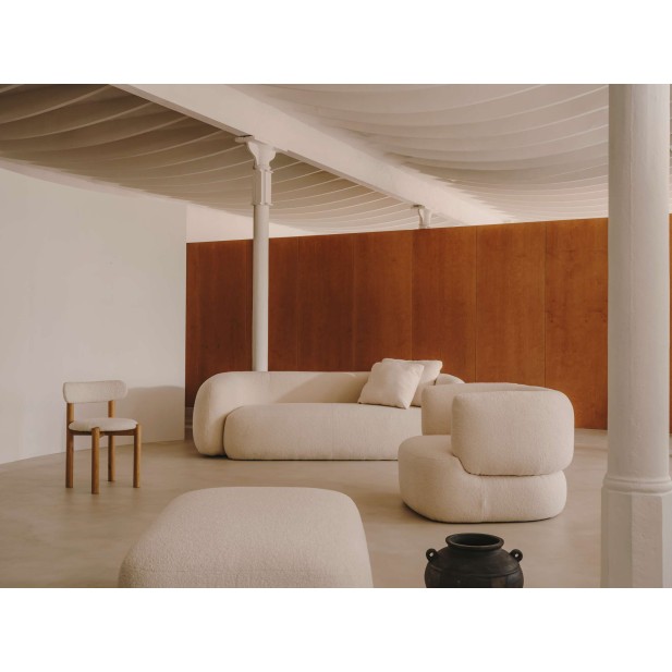 Silla Nebai borreguito blanco, roble natural FSC MIX Credit - Kave Home; C0100117TB05