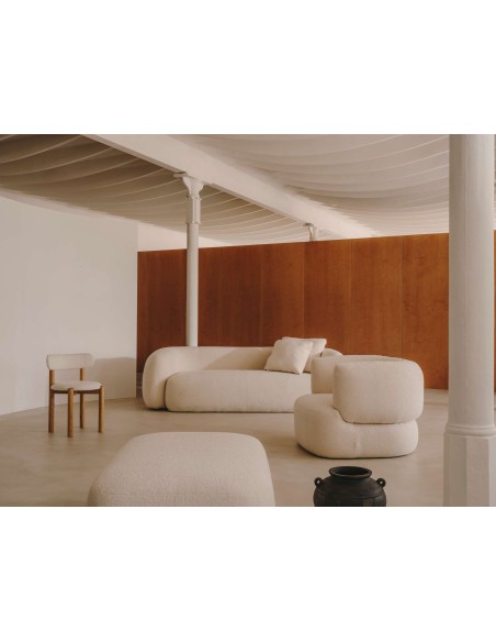 Silla Nebai borreguito blanco, roble natural FSC MIX Credit - Kave Home; C0100117TB05