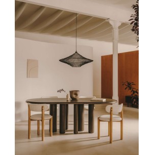 Silla Nebai borreguito blanco, roble natural FSC MIX Credit - Kave Home; C0100117TB05 2