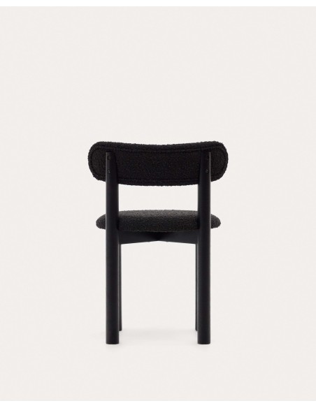 Silla Nebai borreguito negro, roble negro FSC MIX Credit - Kave Home; C0100117TB01