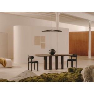 Silla Nebai borreguito negro, roble negro FSC MIX Credit - Kave Home; C0100117TB01 2