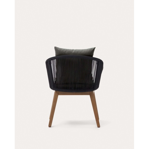 Silla Portalo, cuerda negra, madera acacia FSC100% - Kave Home; J0600051JJ01