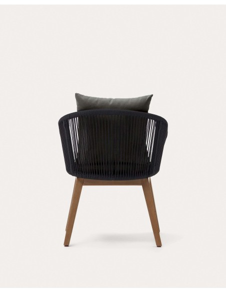 Silla Portalo, cuerda negra, madera acacia FSC100% - Kave Home; J0600051JJ01