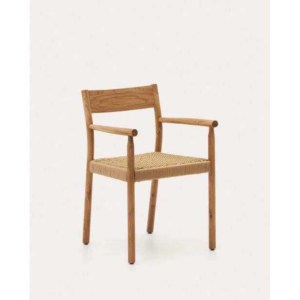 Silla Yalia, madera roble acabado natural, asiento cuerda FSC 100% - Kave Home; C0100122CP46