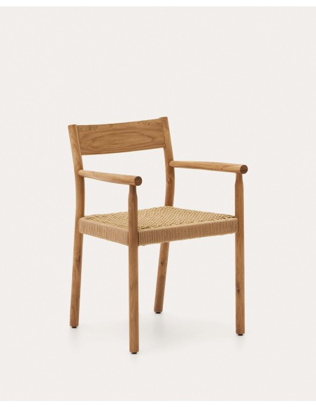 Silla Yalia, madera roble acabado natural, asiento cuerda FSC 100% - Kave Home; C0100122CP46