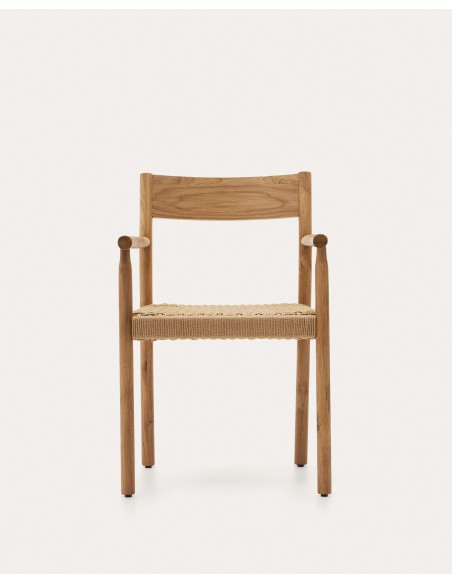 Silla Yalia, madera roble acabado natural, asiento cuerda FSC 100% - Kave Home; C0100122CP46