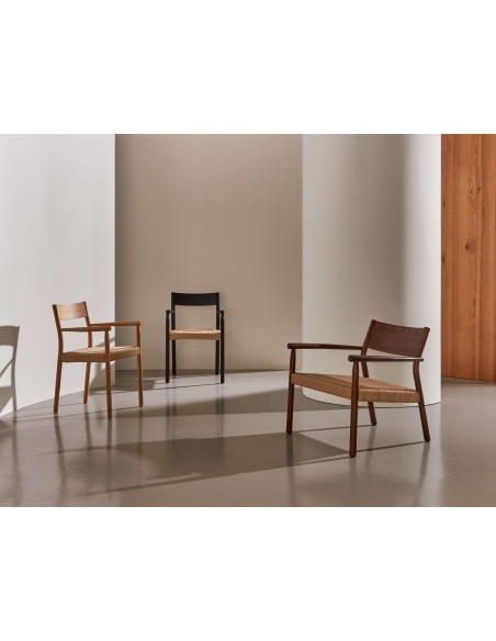 Silla Yalia, madera roble acabado natural, asiento cuerda FSC 100% - Kave Home; C0100122CP46