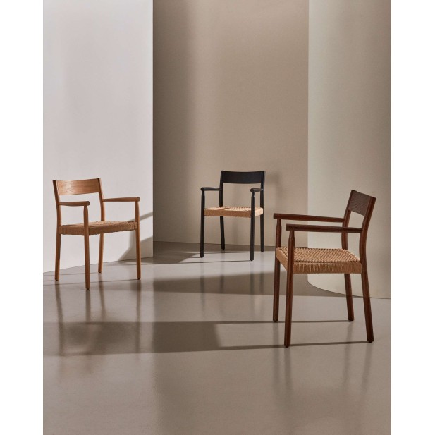 Silla Yalia, madera roble acabado natural, asiento cuerda FSC 100% - Kave Home; C0100122CP46 Silla Yalia, madera roble acabado natural, asiento cuerda FSC 100% - Kave Home; C0100122CP46