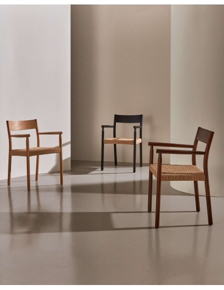 Silla Yalia, madera roble acabado natural, asiento cuerda FSC 100% - Kave Home; C0100122CP46