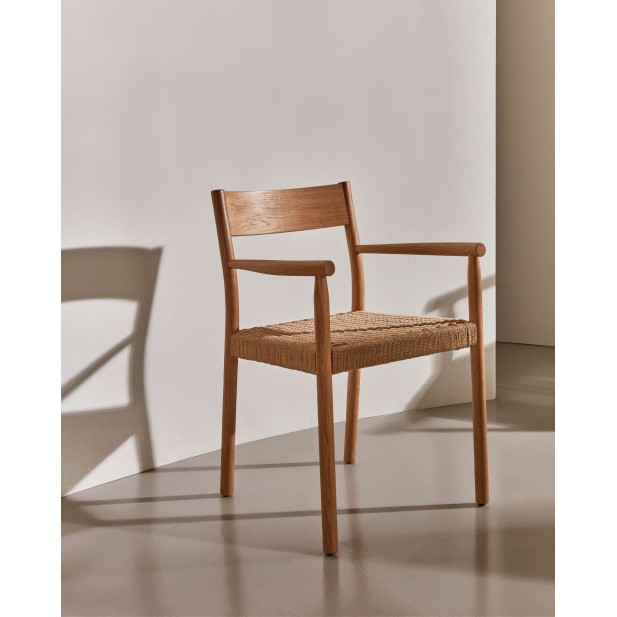 Silla Yalia, madera roble acabado natural, asiento cuerda FSC 100% - Kave Home; C0100122CP46 Silla Yalia, madera roble acabado natural, asiento cuerda FSC 100% - Kave Home; C0100122CP46