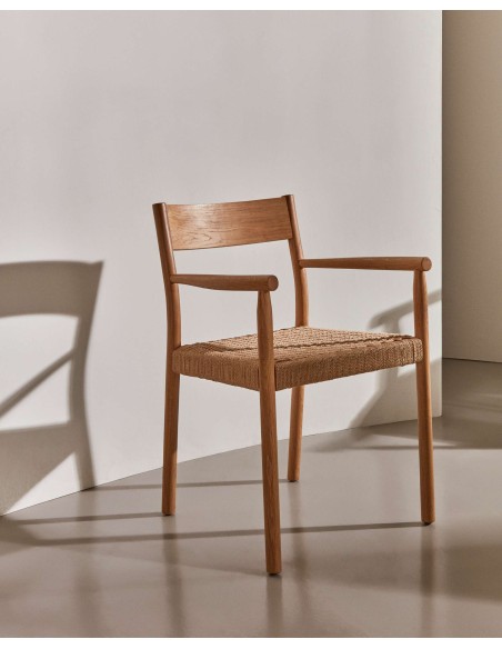 Silla Yalia, madera roble acabado natural, asiento cuerda FSC 100% - Kave Home; C0100122CP46