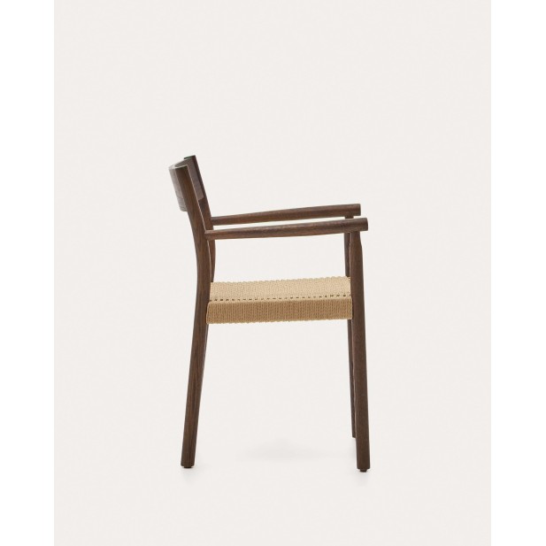 Silla Yalia, madera roble acabado nogal, asiento cuerda FSC100% - Kave Home; C0100123CP46 Silla Yalia, madera roble acabado nogal, asiento cuerda FSC100% - Kave Home; C0100123CP46