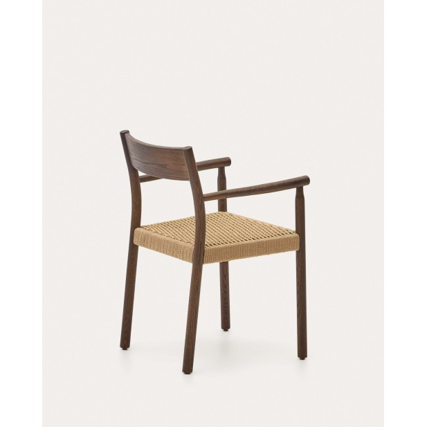 Silla Yalia, madera roble acabado nogal, asiento cuerda FSC100% - Kave Home; C0100123CP46 Silla Yalia, madera roble acabado nogal, asiento cuerda FSC100% - Kave Home; C0100123CP46