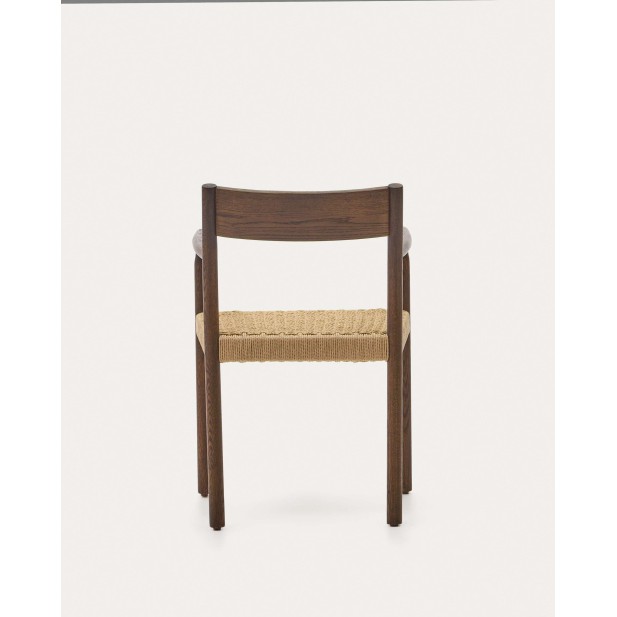 Silla Yalia, madera roble acabado nogal, asiento cuerda FSC100% - Kave Home; C0100123CP46 Silla Yalia, madera roble acabado nogal, asiento cuerda FSC100% - Kave Home; C0100123CP46