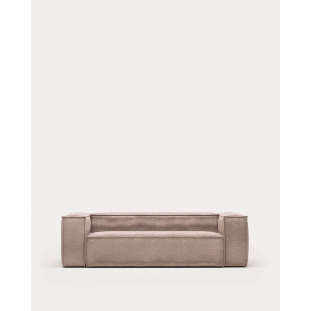 Sofá Blok 3P, pana gruesa rosa 240 cm - Kave Home; S570LN24