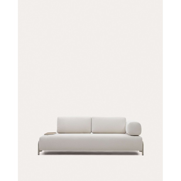 Sofá Compo 3P chenilla beige, bandeja pequeña 232cm Kave Home S83632DR39