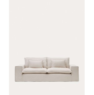 Sofá Anarela 3P, cojines lino beige 280 cm - Kave Home; S83730JP12