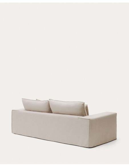 Sofá Anarela 3P, cojines lino beige 280 cm - Kave Home; S83730JP12