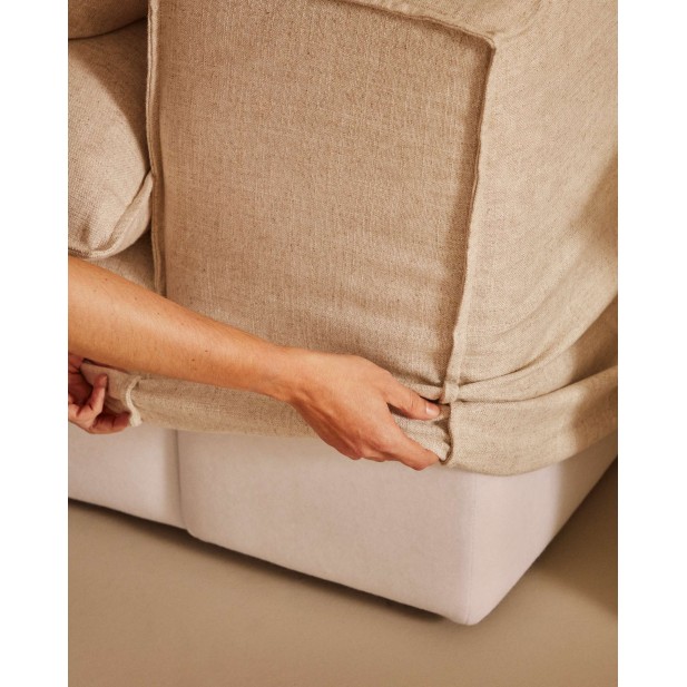 Sofá Anarela 3P, cojines lino beige 280 cm - Kave Home; S83730JP12 Sofá Anarela 3P, cojines lino beige 280 cm - Kave Home; S83730JP12