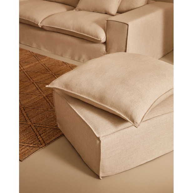 Sofá Anarela 3P, cojines lino beige 280 cm - Kave Home; S83730JP12 Sofá Anarela 3P, cojines lino beige 280 cm - Kave Home; S83730JP12