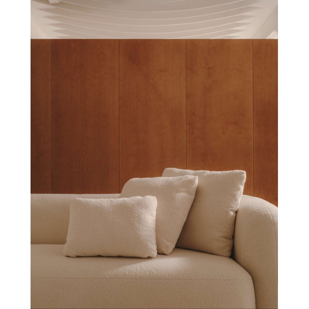 Sofá Martina 3 plazas de borreguito crudo 240cm - Kave Home; S83130HI39