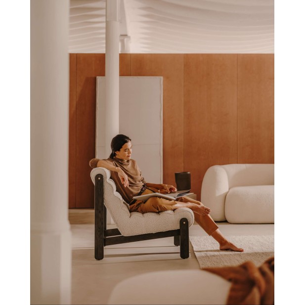 Sofá Martina 3 plazas de borreguito crudo 240cm - Kave Home; S83130HI39