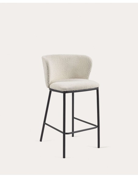 Taburete Ciselia de borreguito blanco 65 cm - Kave Home; CC3001J33H