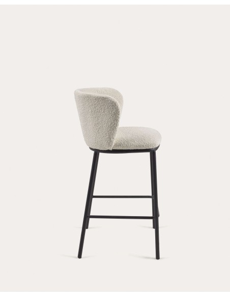 Taburete Ciselia de borreguito blanco 65 cm - Kave Home; CC3001J33H