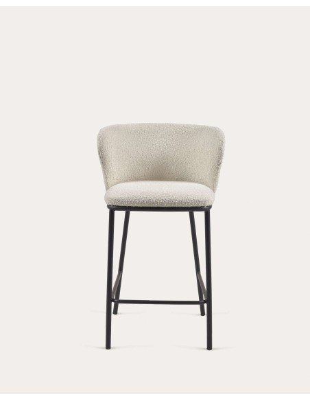 Taburete Ciselia de borreguito blanco 65 cm - Kave Home; CC3001J33H