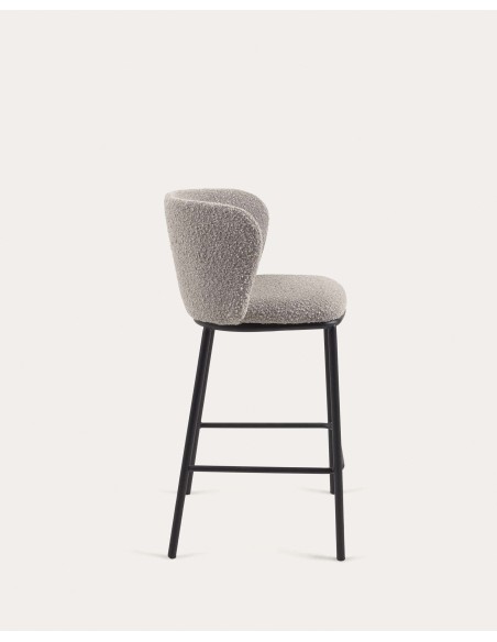 Taburete Ciselia de borreguito gris claro 65cm - Kave Home; CC3001J14H