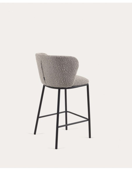 Taburete Ciselia de borreguito gris claro 65cm - Kave Home; CC3001J14H