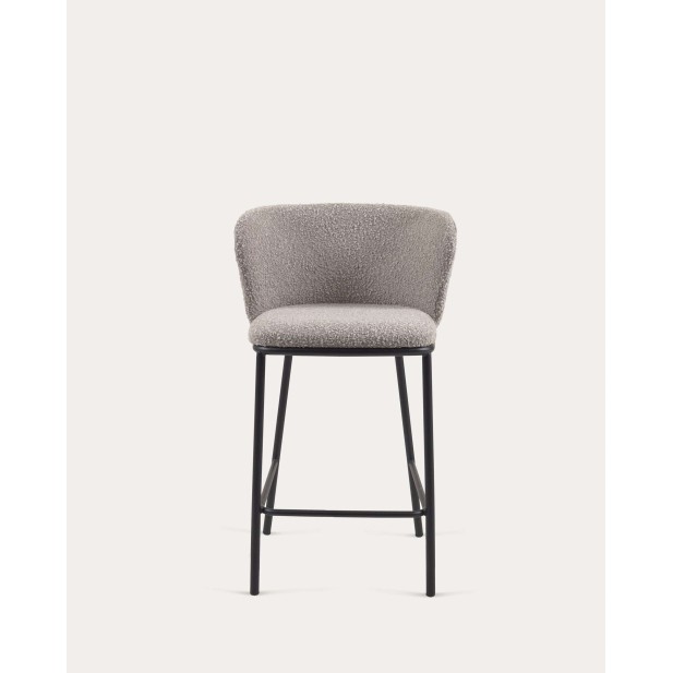 Taburete Ciselia de borreguito gris claro 65cm - Kave Home; CC3001J14H