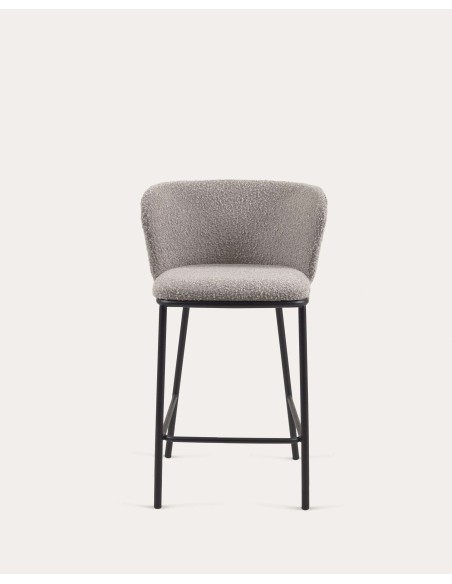 Taburete Ciselia de borreguito gris claro 65cm - Kave Home; CC3001J14H