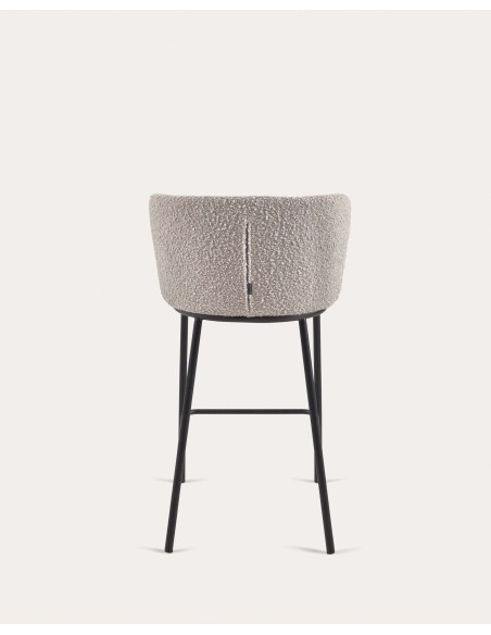 Taburete Ciselia de borreguito gris claro 65cm - Kave Home; CC3001J14H