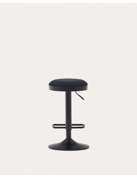 Taburete Zaib de chenilla negro58-80 cm - Kave Home; C0600009SO01