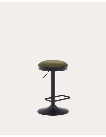 Taburete Zaib chenilla verde oscuro 58-80 cm - Kave Home; C0600009SO06
