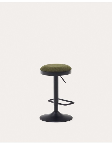 Taburete Zaib chenilla verde oscuro 58-80 cm - Kave Home; C0600009SO06