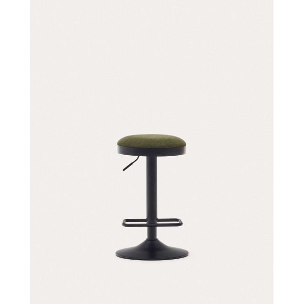 Taburete Zaib chenilla verde oscuro 58-80 cm - Kave Home; C0600009SO06 Taburete Zaib chenilla verde oscuro 58-80 cm - Kave Home; C0600009SO06