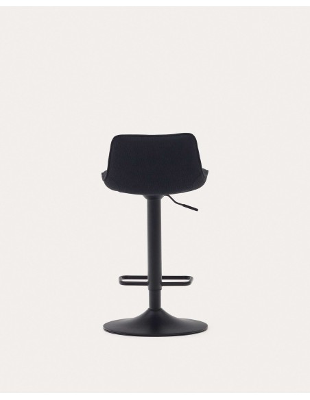 Taburete Zenda de chenilla negro 81-102 cm - Kave Home; C0600012SO01