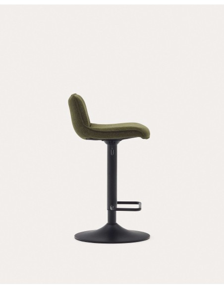Taburete Zenda chenilla verde oscuro 81-102 cm-Kave Home; C0600012SO06